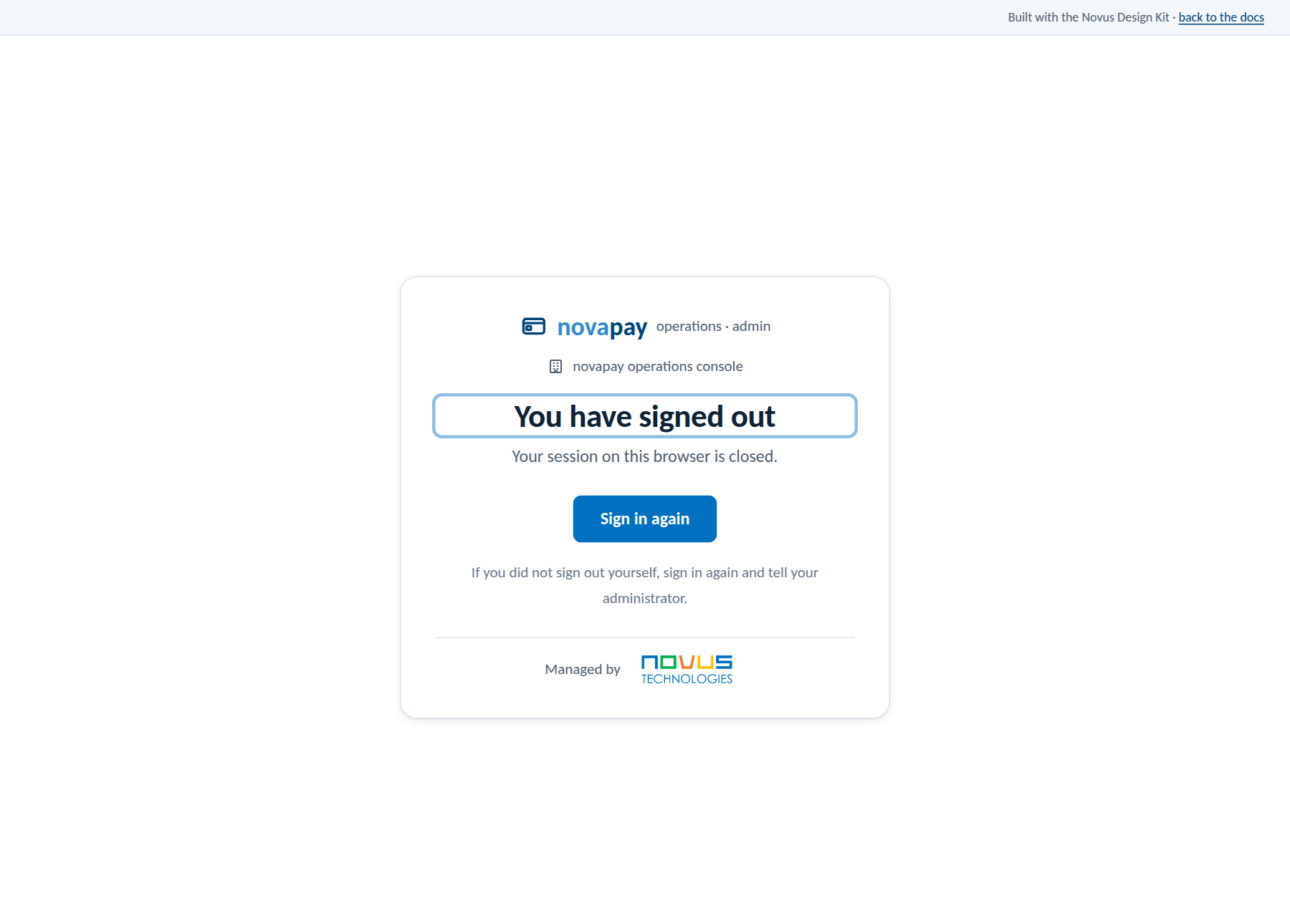 blazor flavor: Signed out