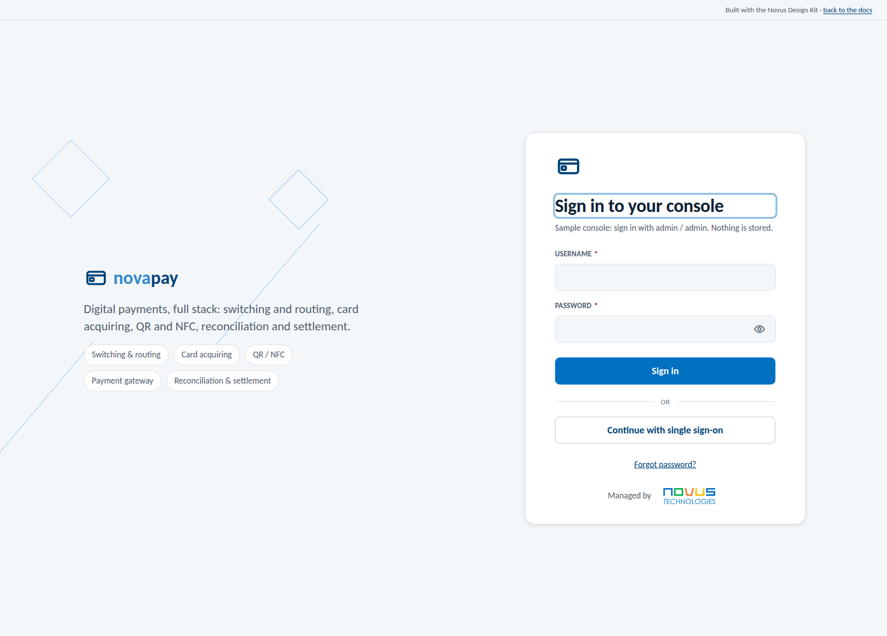 blazor flavor: Sign-in on the near-white ground
